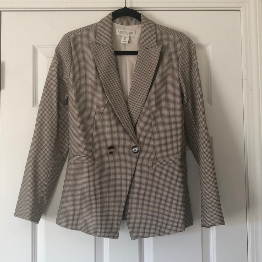 Rachel Zoe Brown and Black Houndstooth Blazer